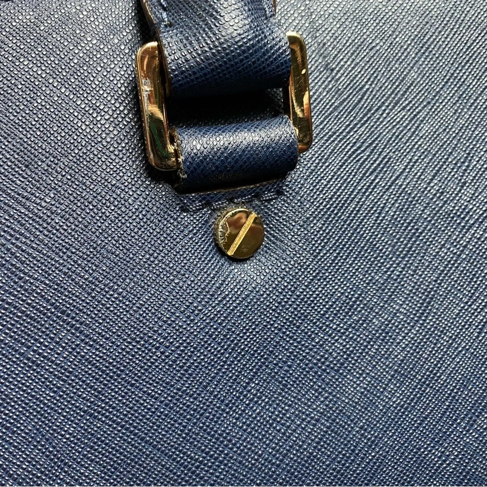 Michael Kors Selma Saffiano Leather Satchel Blue Bag Large Tote Bag & Dust Bag